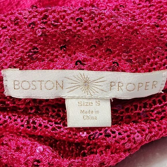 Boston Proper Cover Up Top For Women Size Small Color Pink With Sequins B4 - Picture 8 of 11